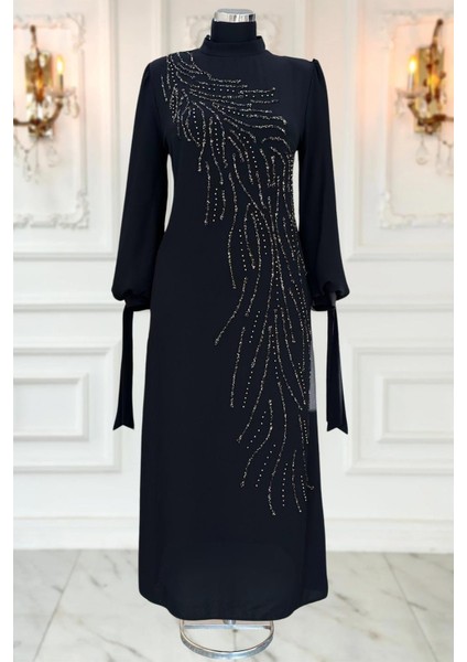 İrem Tesettür Abiye Siyah ISR1032