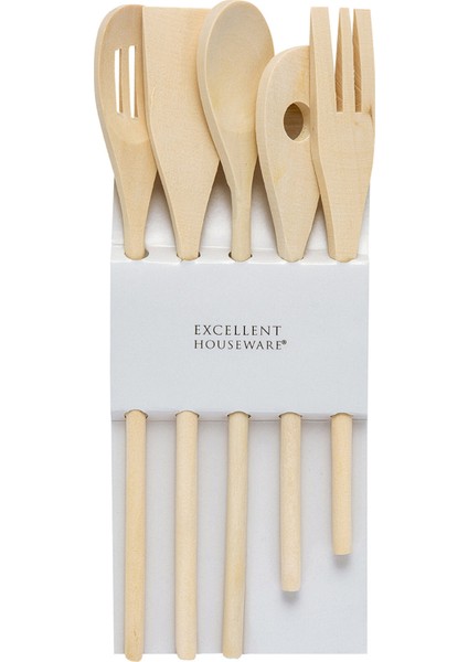 5 Parça Ahşap Kaşık Seti 4 Adet