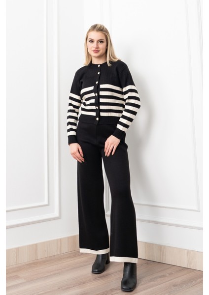 Perla Çizgili Yuvarlak Yaka Triko Takım 184