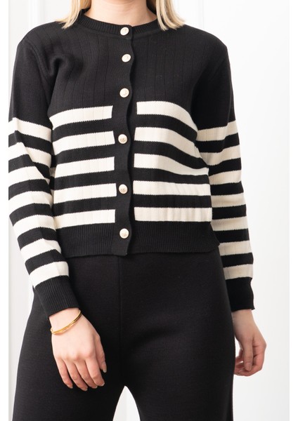 Perla Çizgili Yuvarlak Yaka Triko Takım 184 fiyatları