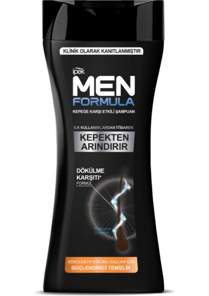 Ipek Men Formula Kepeğe Karşı Etkili Şampuan - Dökülmeye Eğilimli Saçlar 480 ml 2 Adet