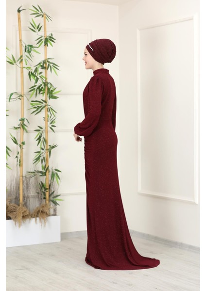 Rüya Abiye Elbise Bordo ESM16 modelleri