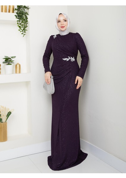 Puantiyeli Masal Abiye Mor ESM14