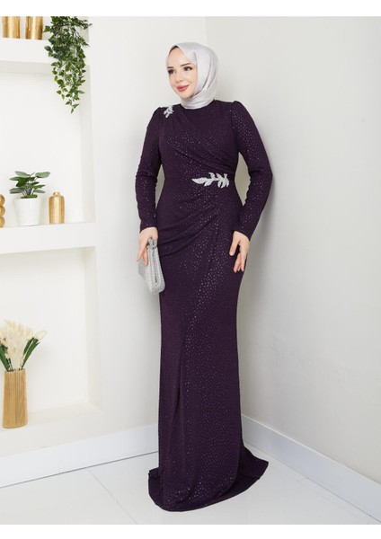 Puantiyeli Masal Abiye Mor ESM14 modelleri