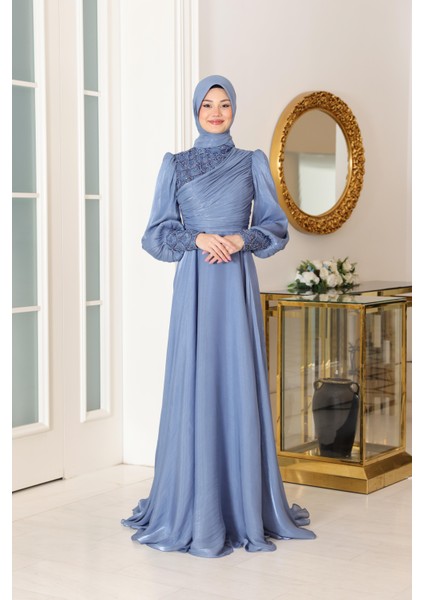 Yağmur Abiye Buz Mavisi SN106