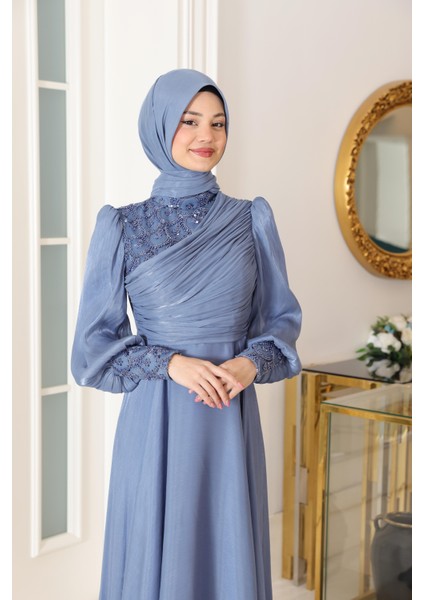 Yağmur Abiye Buz Mavisi SN106 modelleri