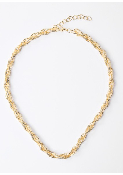 Altın Rengi Burgu Desenli Ayarlanabilir Kolye