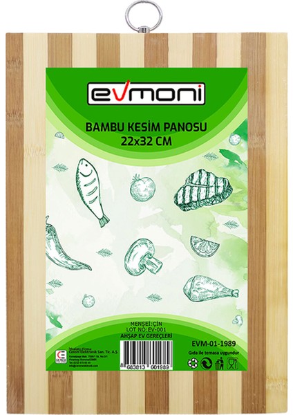 Bambu Kesme Panosu Dikdörtgen 4 Adet