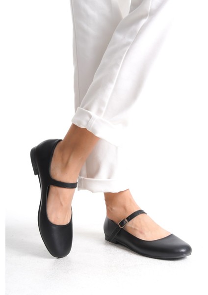 Mary Siyah Tek Bantlı Rugan Babet