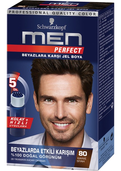 Men Perfect Erkek Saç Boyası 80 Kahve Siyah