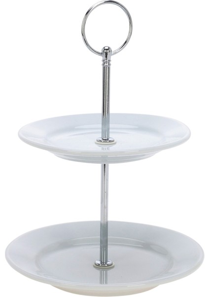 Porselen 2 Katlı Servis Tabağı 2 Adet