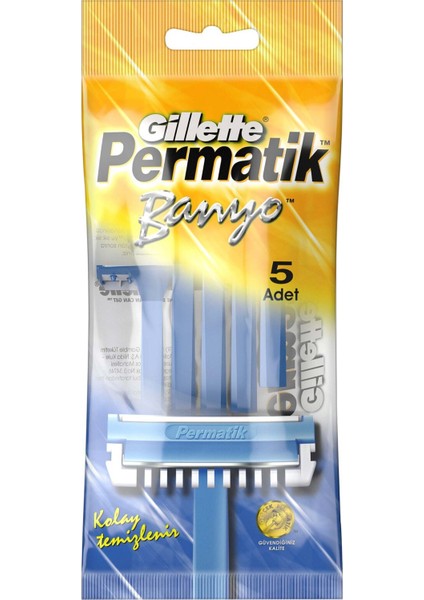 Gillette Permatik Banyo Kullan At Tıraş Bıçağı 5 Adet 3 Adet