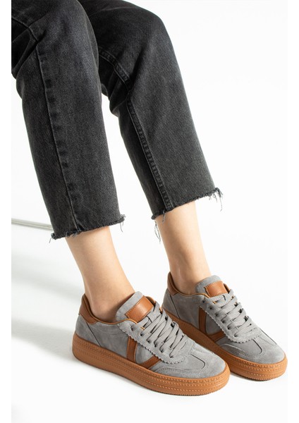 Ceesay Kadın Gri Süet Günlük Ayakkabı