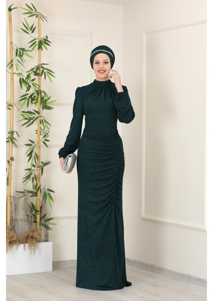 Puantiyeli Rüya Abiye Zümrüt ESM18