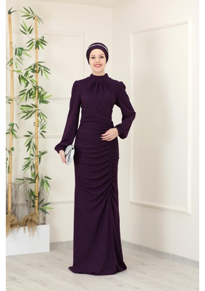 Rüya Abiye Elbise Mürdüm ESM16