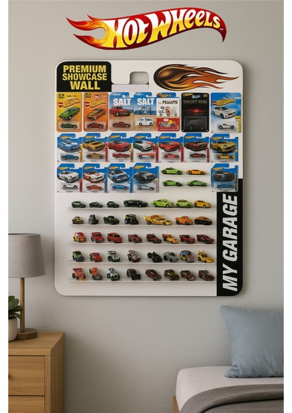 EnSonBuOlur Hotwheels Premium Showcase Wall “my Garage” – 1:64 Ölçekli Koleksiyon Standı |-(Hotwheels ve Matbox Arabaları Için Uygundur)