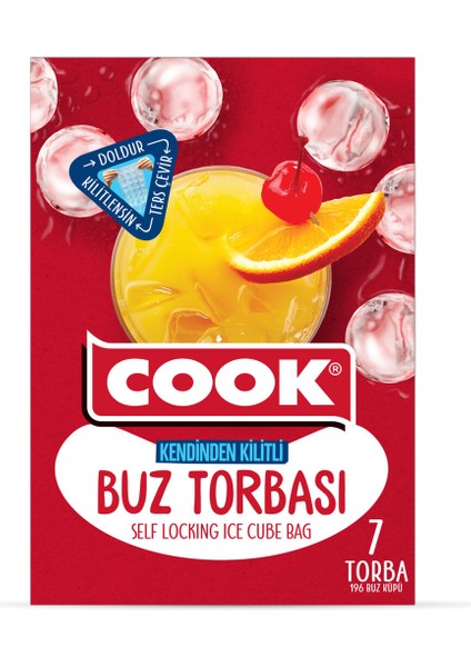 Kendinden Kilitli Buz Torbası 7 Adet 4 Adet