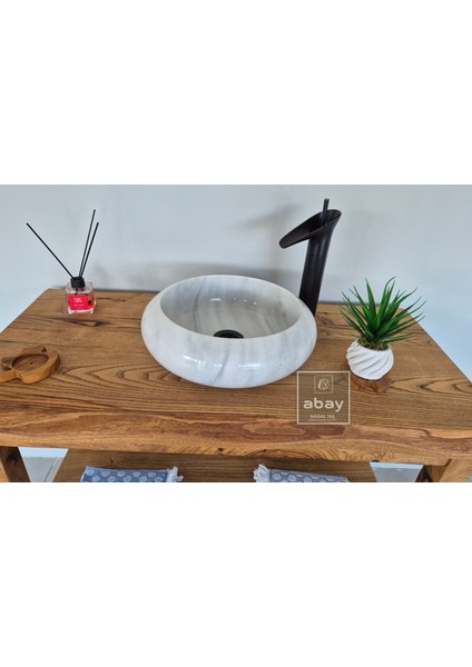 Griyli Beyaz Mermer Mini Bombeli Çanak Lavabo indirimleri