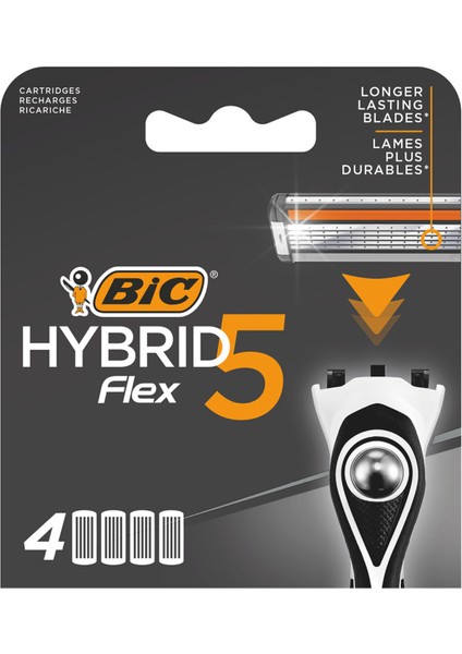 Bıc Hybrid 5 Flex Tıraş Bıçağı Yedek Kartuşu 4'lü