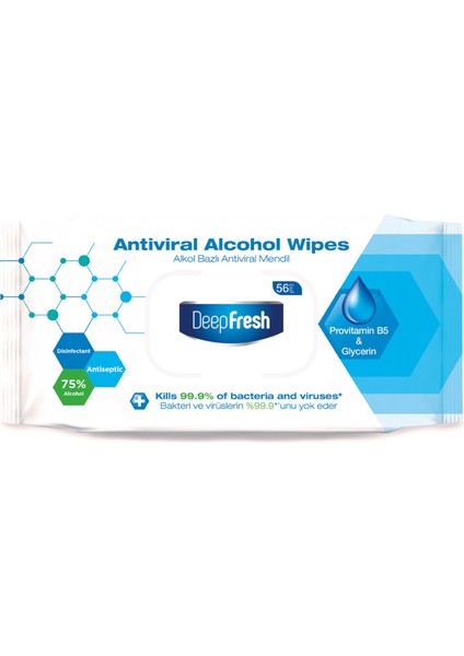 Alkol Bazlı Antiviral Islak Mendil 56'lı 4 Adet