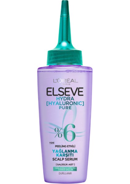 L'oréal Paris Elseve Hydra Pure Yağlanma Karşıtı Peeling Etkili Saç Derisi Serumu 102 ml 3 Adet