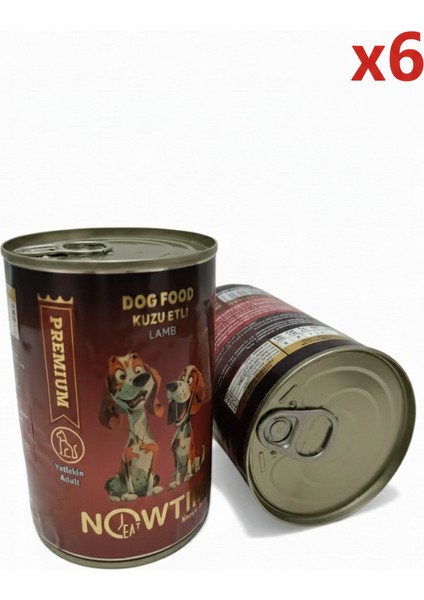 Kuzu Etli Natural Konserve Yetişkin Köpek Maması 6 Adet