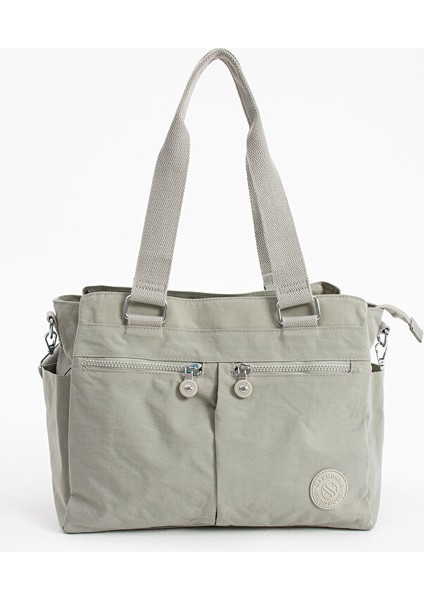 3026 büyük boy, çok bölmeli, su geçirmez tasarımlı, çapraz ve omuz askılı açık gri çanta fırsatları