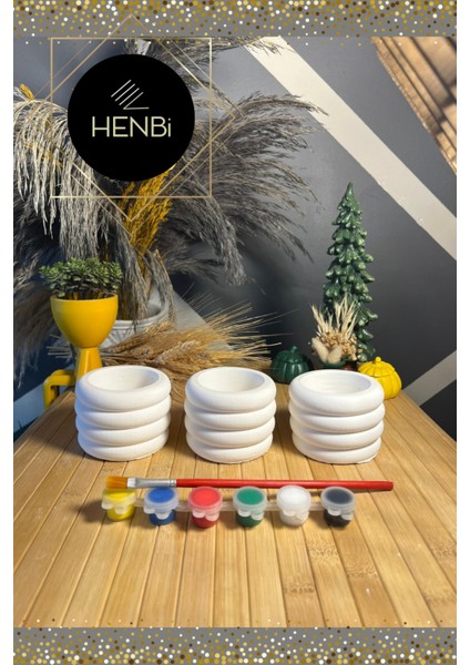 Taş Boyama Seti Küçük Saksı Büst Figür Boyama Çocuk Gelişimi Çocuk Etkinliği El Becerisi Etkinliği