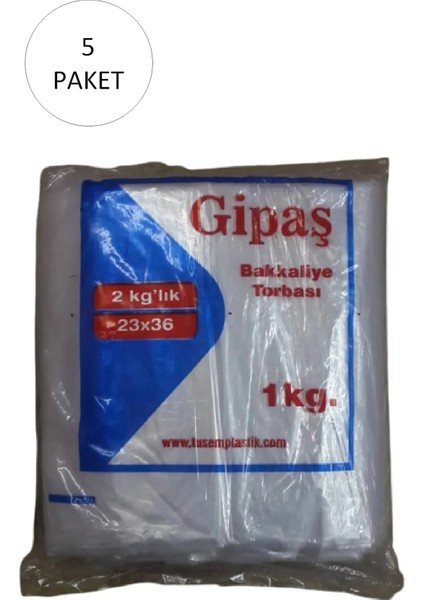 Bakkaliye Naylon Torba 2'kg lık 23x36 cm 5 Paket (Takriben 1.300 Adet)