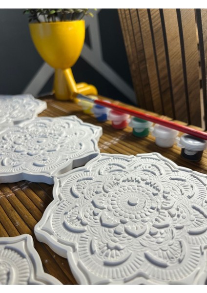 Mandala 4 (6 Adet) (3d) Xxl Taş Boyama Otonom Gelişim Çocuk Etkinliği Taş Boyama Seti Çocuk Gelişimi fırsatları