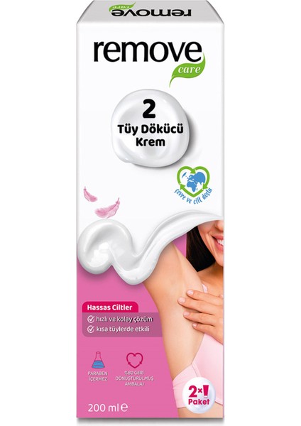 Care Tüy Dökücü Krem Hassas Ciltler 100ML x 2