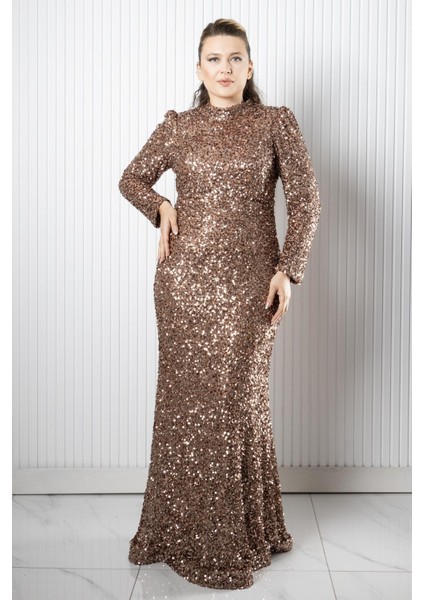 Payetli Balık Abiye Bakır AHN272