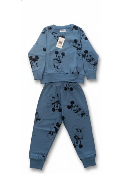 Mavi Eşofman Alt Üst Takımı Mickey Desenli Pamuklu Çocuk Eşofman Takımı – 2-10 Yaş Arası fiyatları