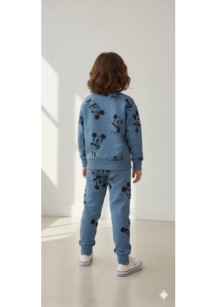 Mavi Eşofman Alt Üst Takımı Mickey Desenli Pamuklu Çocuk Eşofman Takımı – 2-10 Yaş Arası fırsatları