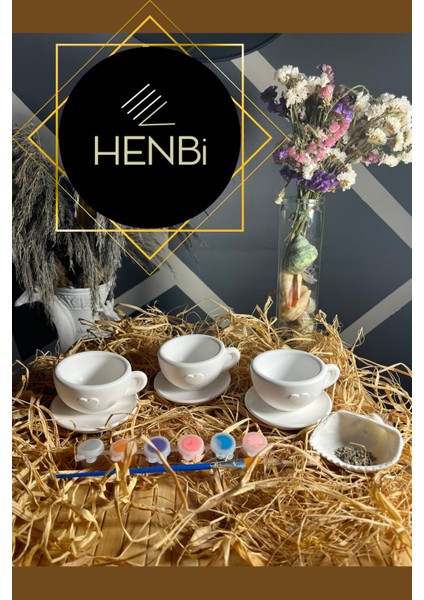 Fincan Taş Boyama Seti Okul Veya Anne Çocuk Etkinliği Boyama Seti Tasarım Boyama