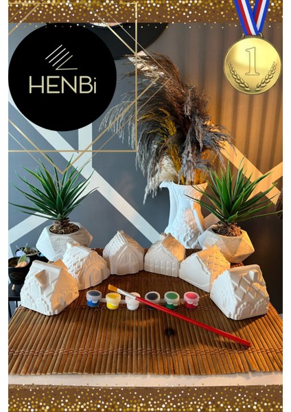 Ev (Mega) Taş Boyama Büst Figür Obje Boyama Taş Boyama Seti Xxl Boy Eğitici Ev Boyama