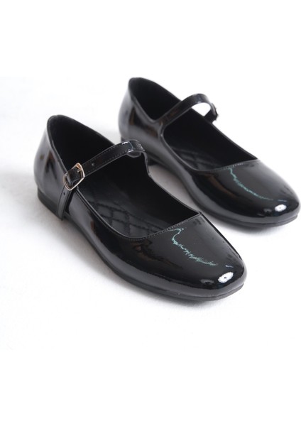 Mary Siyah Tek Bantlı Rugan Babet