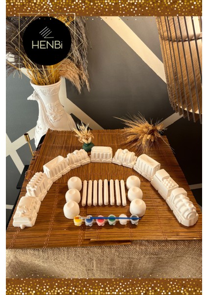 23 Adet (3d) Tren Seti Taş Boyama Çocuk Gelişimi Etkinlik Figür Taş Boyama Seti Train Stone Painting