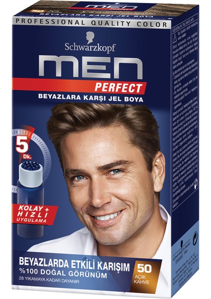 Men Perfect Erkek Saç Boyası 50 Açık Kahve 2 Adet