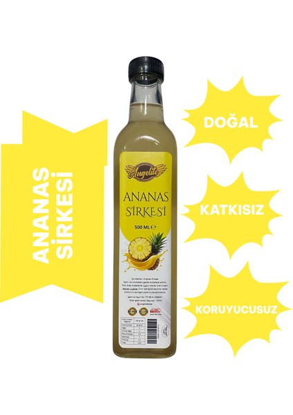 Ananas Sirkesi 500 ml – Katkısız & Fermente – Detoks ve Metabolizma Desteği