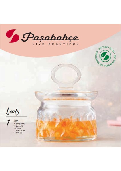 Leafy Kavanoz 380 cc 2 Adet