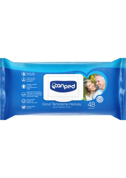 Vücut Temizleme Havlusu 48'li 3 Adet