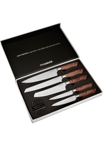 5 Parça Mutfak, Et, Ekmek Sebze ve Kasap Paslanmaz Bileyicili Özel Kutu Bıçak Seti fiyatları