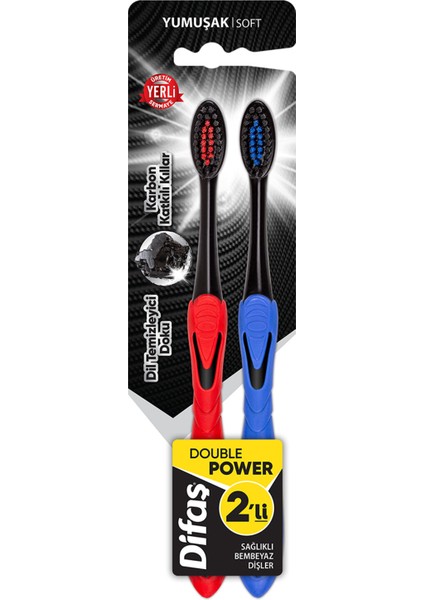 Double Power 2li Yumuşak Diş Fırçası 3 Adet
