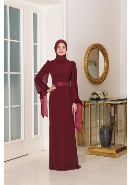 Firuze Abiye Bordo SN110