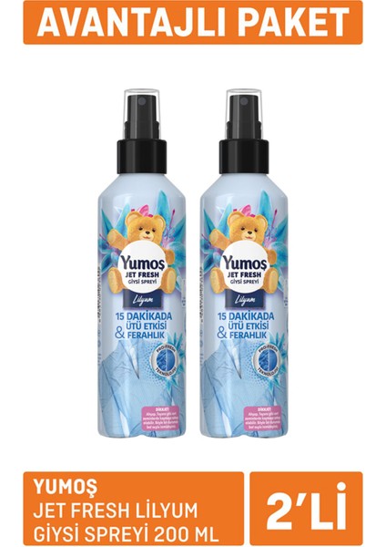 Jet Fresh Lilyum Giysi Spreyi 2X200 ml