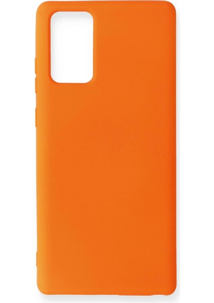 OMR02 Samsung Galaxy Note 20 Kılıf Nano Içi Kadife Silikon - Turuncu