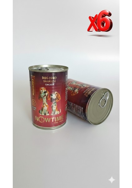 Tavuk Etli Natural Konserve Yetişkin Köpek Maması 6 Adet