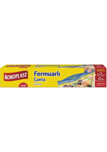 Fermuarlı Çanta Büyük Boy 10'lu 4 Adet