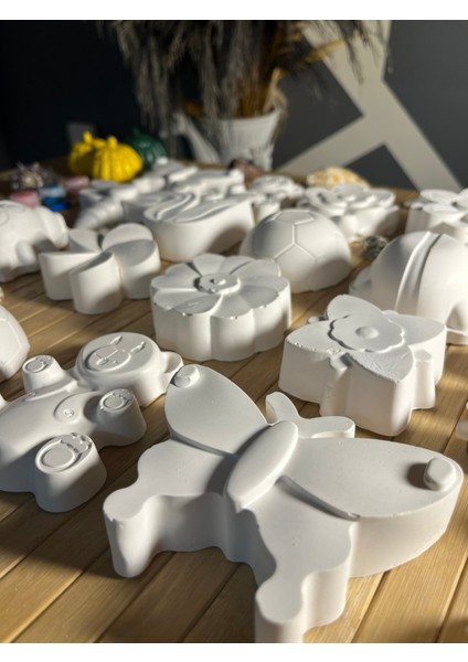 16 Adet Mega Xxl (3d) Taş Boyama Seti Hayvanlar ve Çiçekler Taş Boyama Anne ve Çocuk Etkinliği modelleri